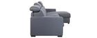 Canap&eacute; d'angle r&eacute;versible et convertible avec coffre et t&ecirc;ti&egrave;res ajustables gris NORO