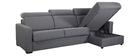 Canap&eacute; d'angle r&eacute;versible et convertible avec coffre et t&ecirc;ti&egrave;res ajustables gris NORO