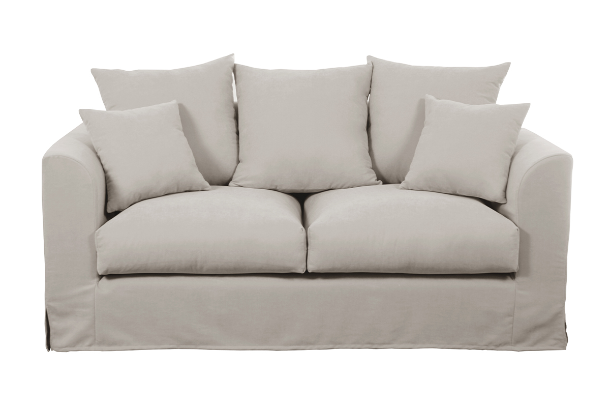 Canap dhoussable 2-3 places en tissu coloris lin naturel FEVER