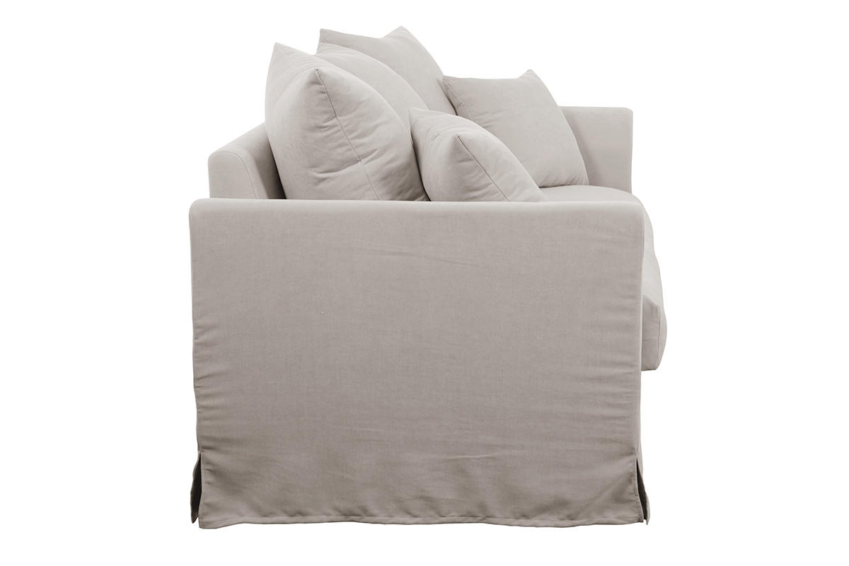 Canap dhoussable 2-3 places en tissu coloris lin naturel FEVER