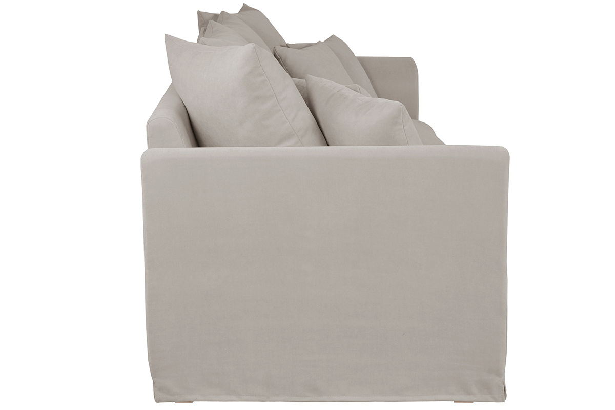 Canap dhoussable 3 places en tissu coloris lin FEVER
