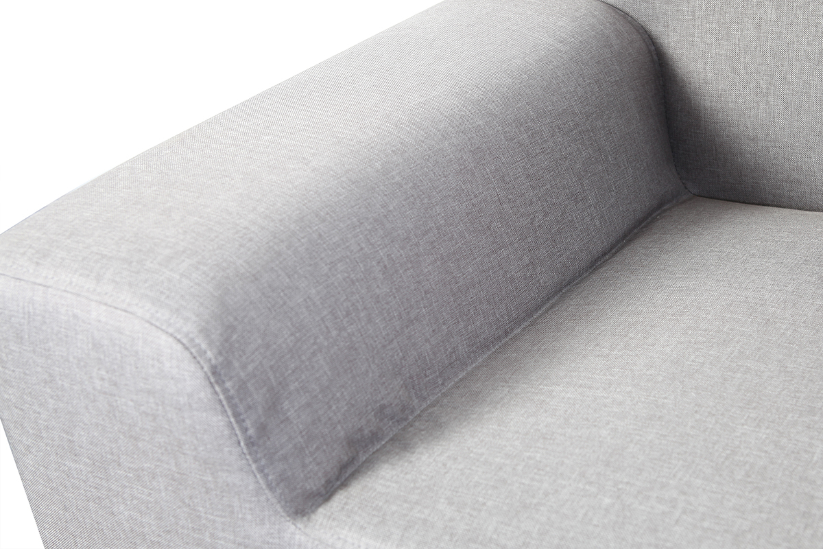 Canap� design 2-3 places gris et bois fonc� VILA