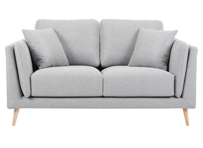 Canapé design 2 places en tissu gris clair VOGUE