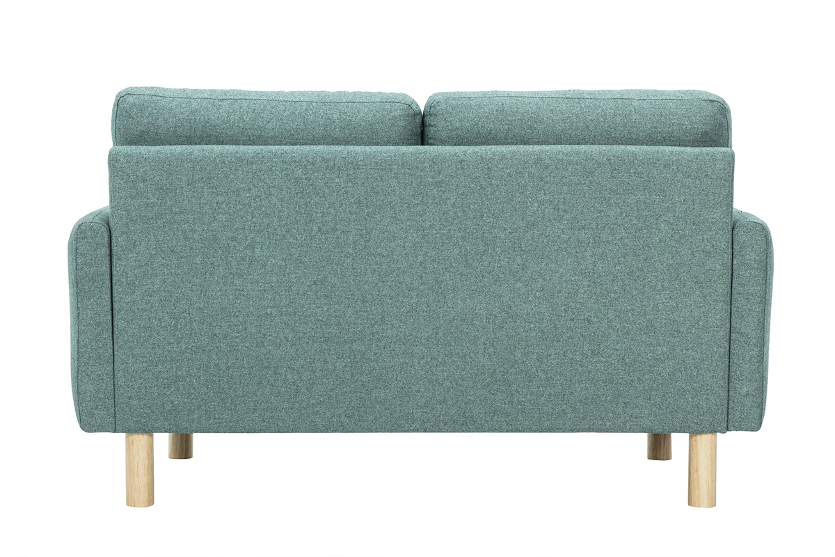 Canap� design 2 places en tissu vert de gris et bois clair BONO