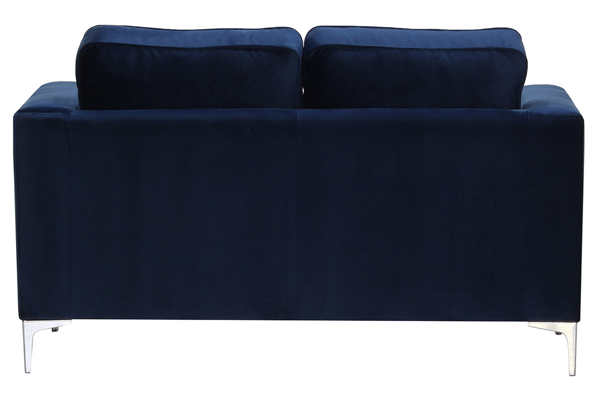 Canap� design 2 places velours bleu nuit HARRY