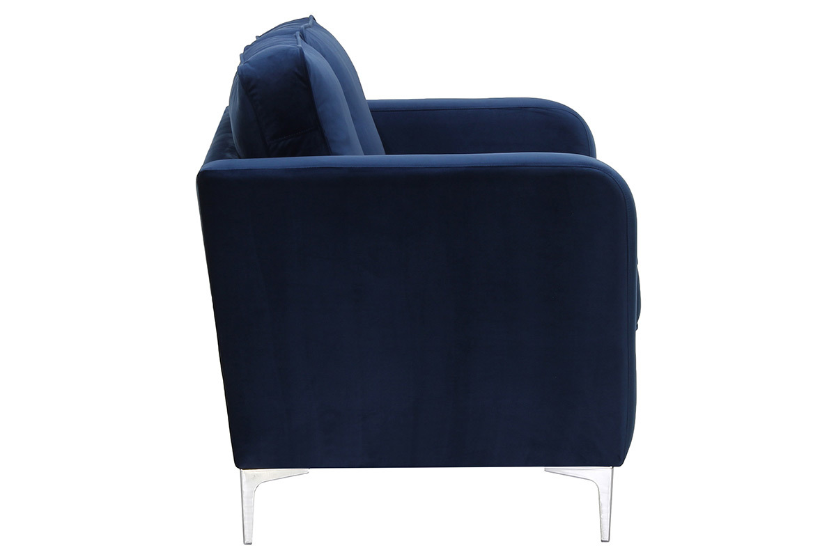 Canap� design 2 places velours bleu nuit HARRY