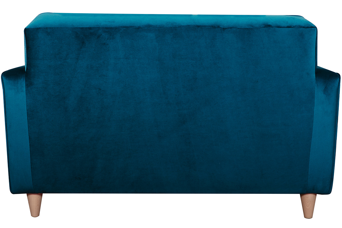 Canap� design 2 places velours bleu paon CIGALE