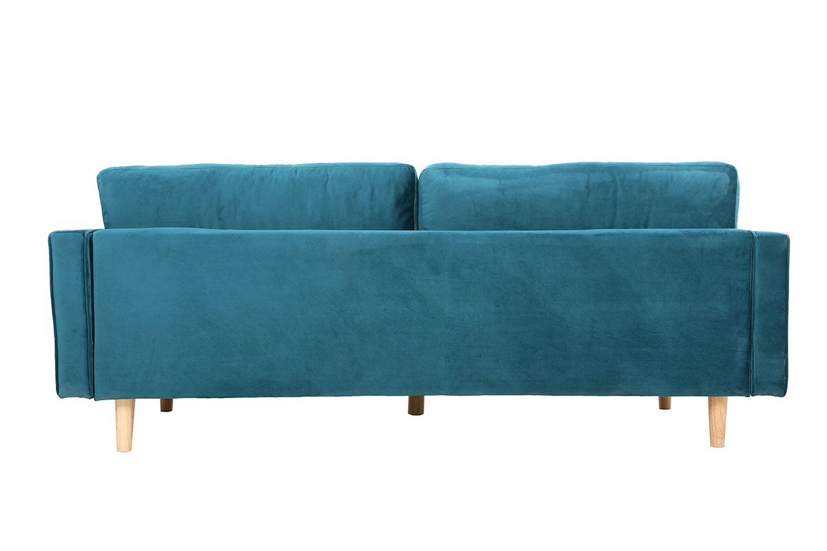 Canap� design 3-4 places velours bleu canard IMPERIAL