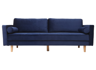 Canap&eacute; design 3-4 places velours bleu nuit IMPERIAL