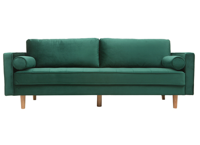 Canap&eacute; design 3-4 places velours vert &eacute;meraude IMPERIAL