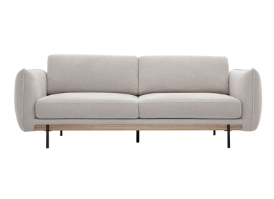 Canapé design 3 places en tissu chenille beige et métal noir TODD