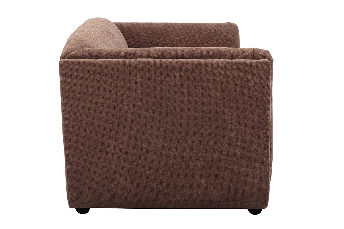 Canap design 3 places en tissu chenille terre brle HOSBO