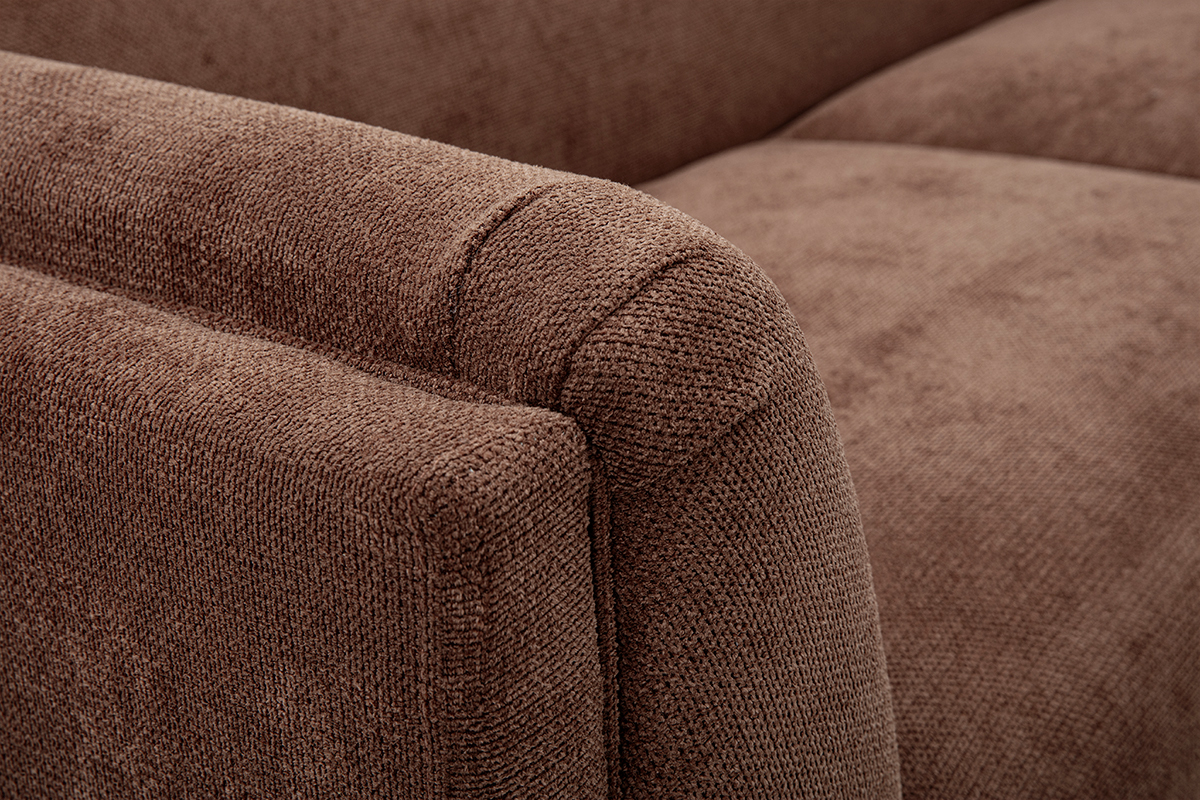 Canap design 3 places en tissu chenille terre brle HOSBO