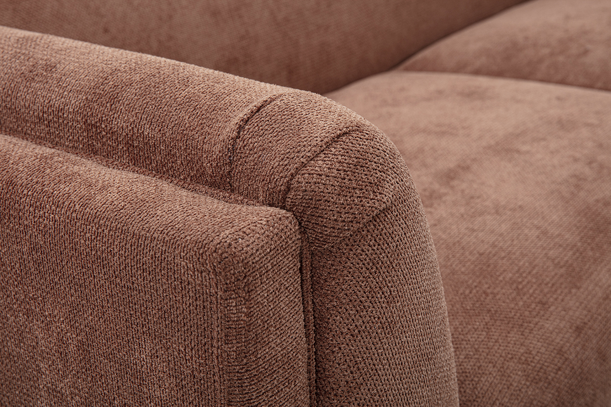 Canap� design 3 places en tissu chenille terre br�l�e HOSBO