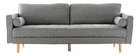 Canapé design 3 places en tissu gris clair IMPERIAL