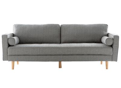 Canap&eacute; design 3 places en tissu gris clair IMPERIAL