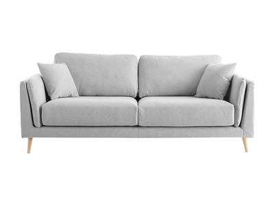 Canapé design 3 places en tissu gris clair VOGUE