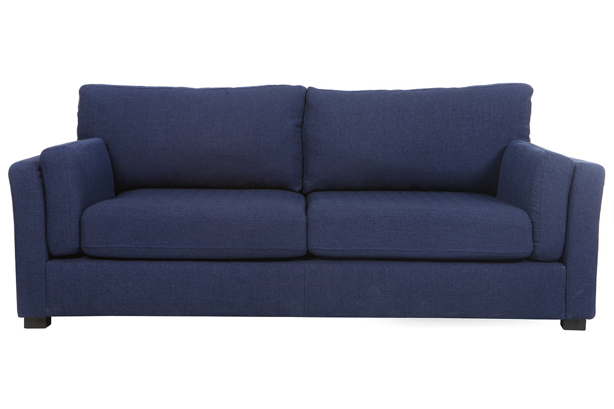 Canap� design 3 places tissu bleu fonc� MILORD