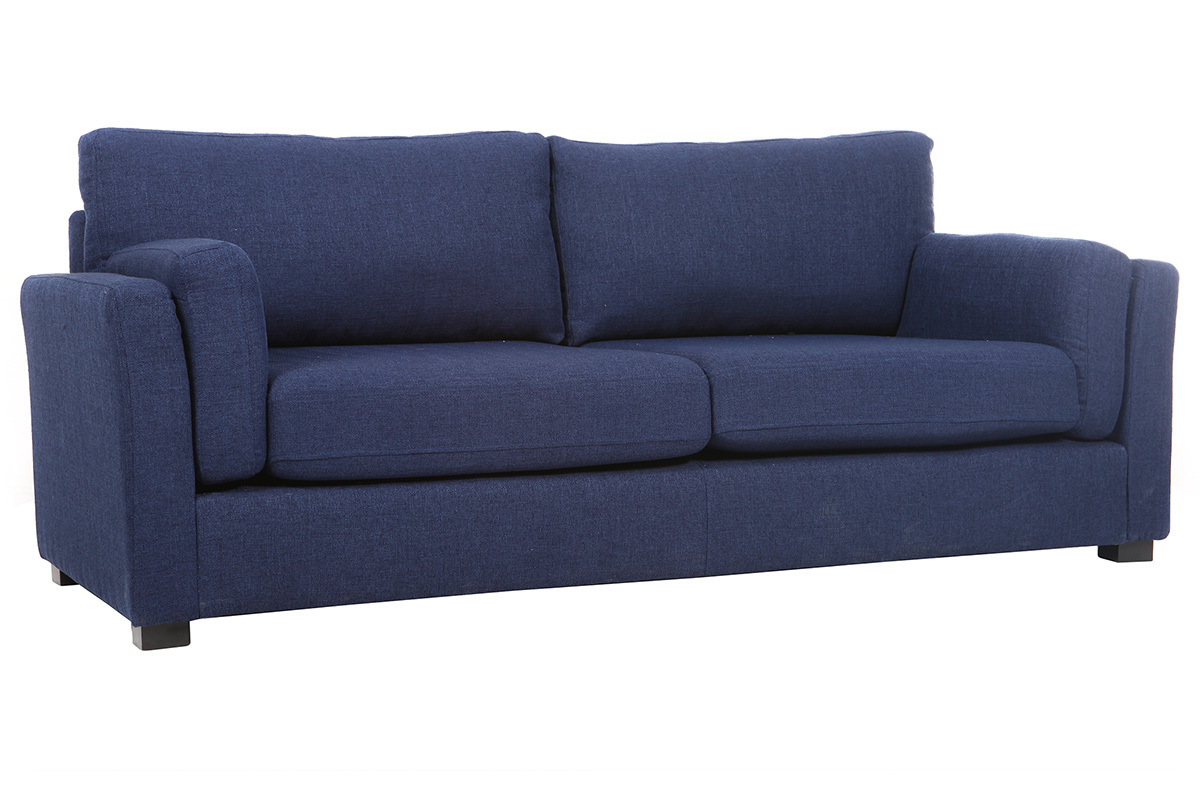 Canap� design 3 places tissu bleu fonc� MILORD