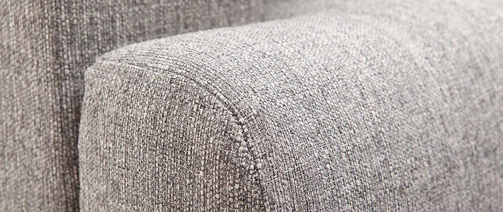 Canapé design 3 places tissu gris clair BOMEN