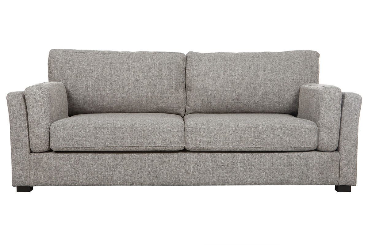 Canap� design 3 places tissu gris clair MILORD