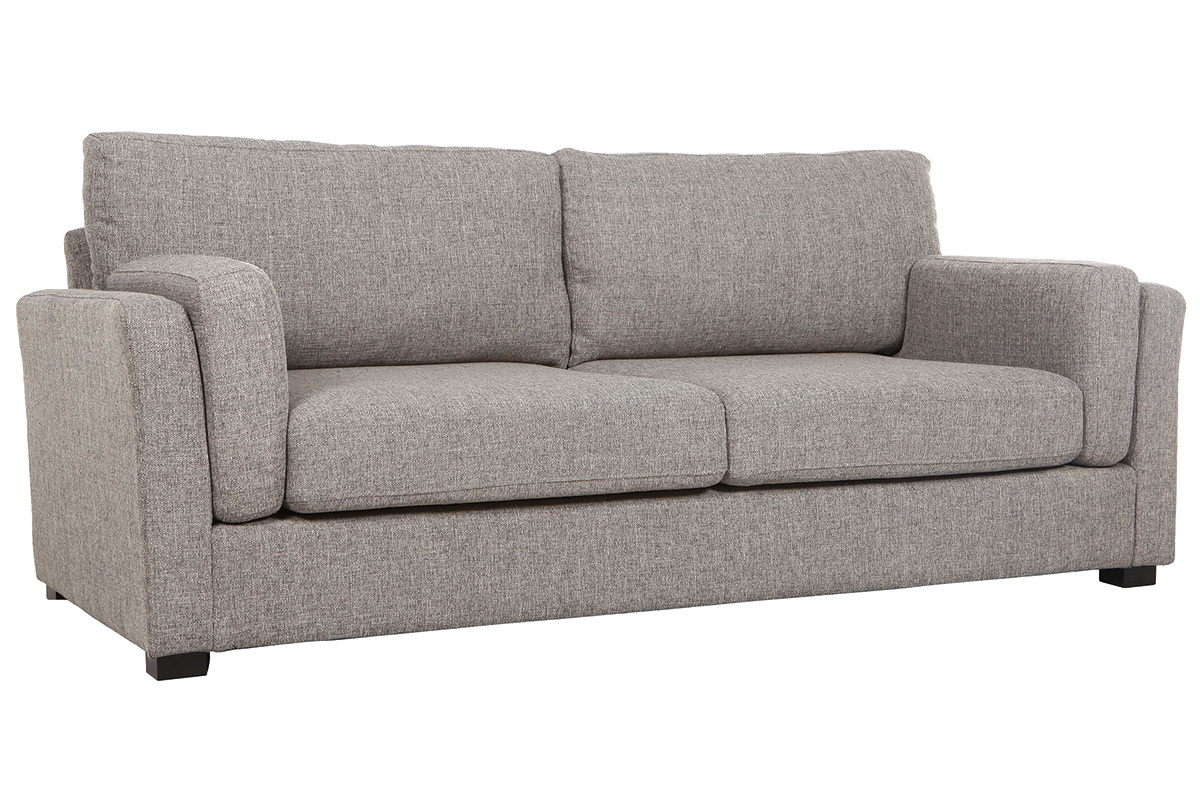 Canap� design 3 places tissu gris clair MILORD