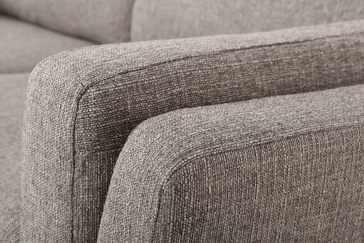 Canap� design 3 places tissu gris clair MILORD