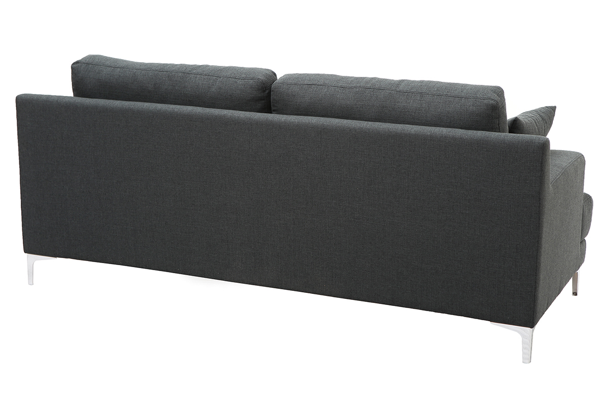 Canap design 3 places tissu gris fonc BOMEN