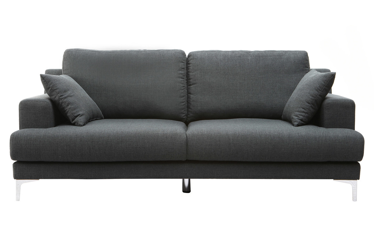 Canap design 3 places tissu gris fonc BOMEN
