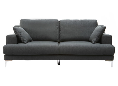 Canap&eacute; design 3 places tissu gris fonc&eacute; BOMEN