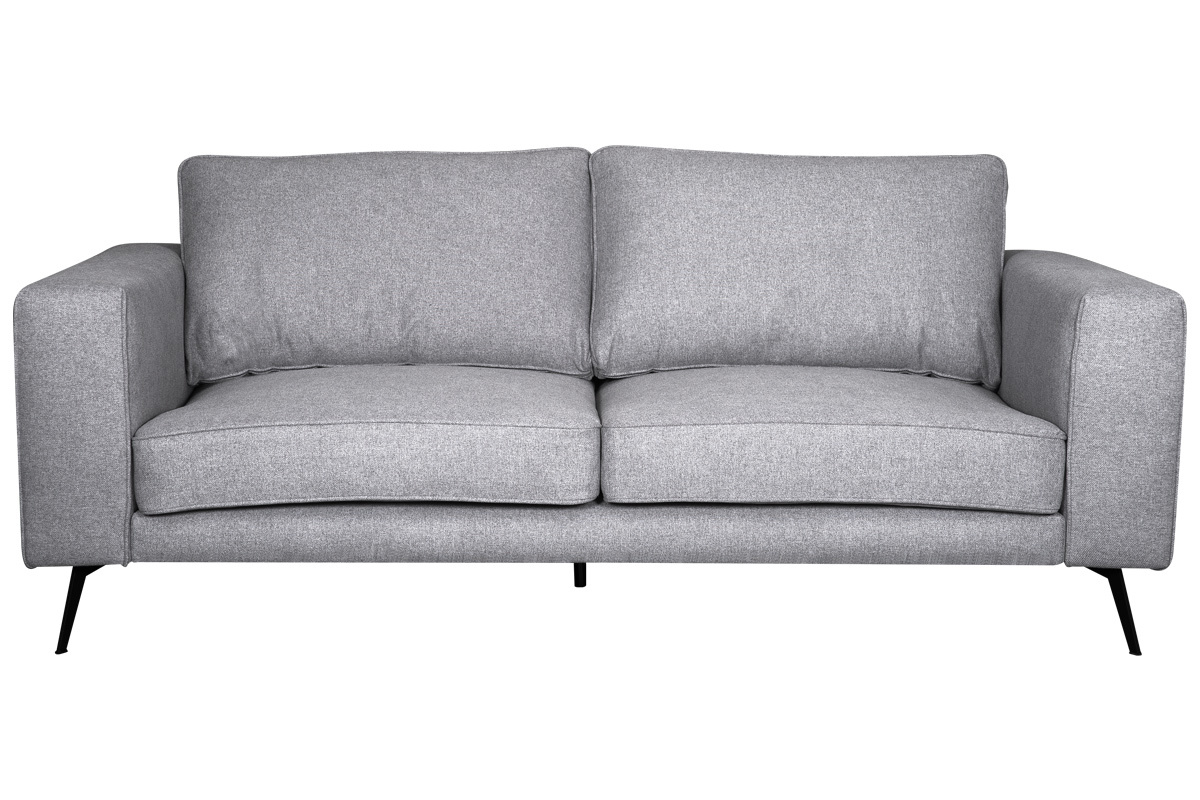 Canap design 4 places L210cm en tissu gris et mtal noir OSMANN
