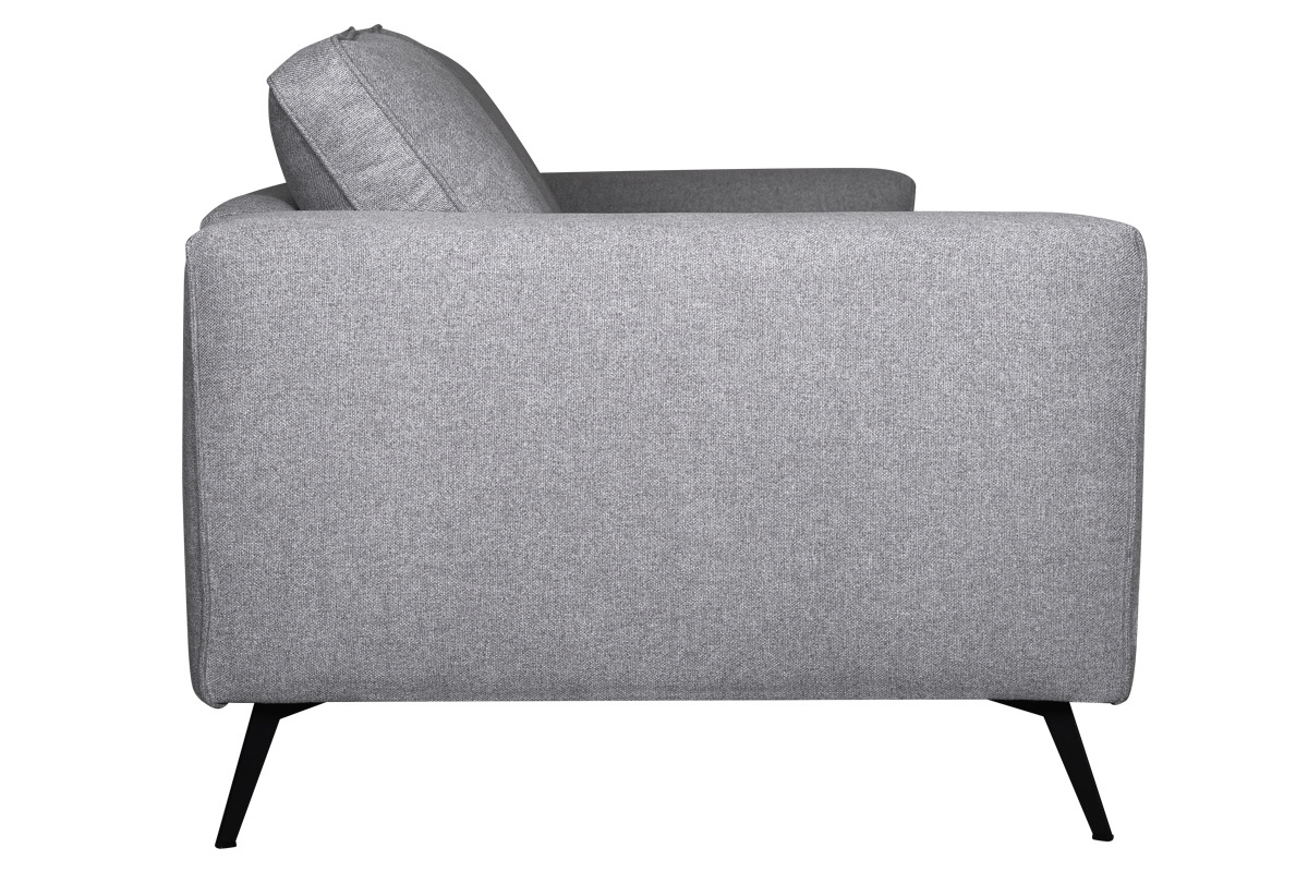 Canap design 4 places L210cm en tissu gris et mtal noir OSMANN