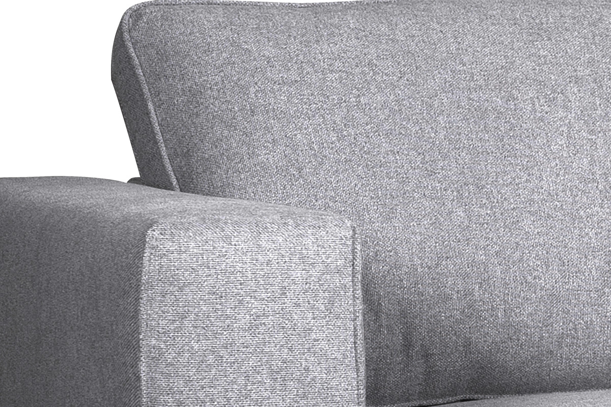 Canap design 4 places L210cm en tissu gris et mtal noir OSMANN