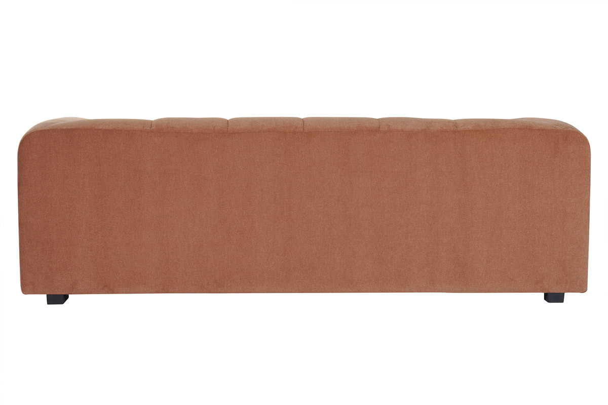 Canap design en tissu effet velours terre brle 3-4 places OLIVEIRO