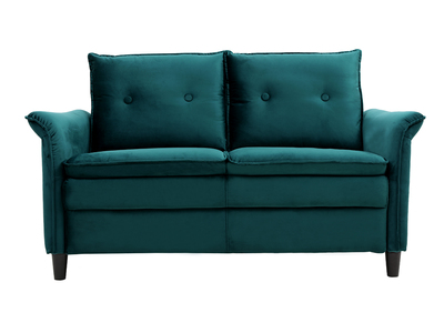 Canap&eacute; design en velours p&eacute;trole 2 places CLIFF - Miliboo & St&eacute;phane Plaza