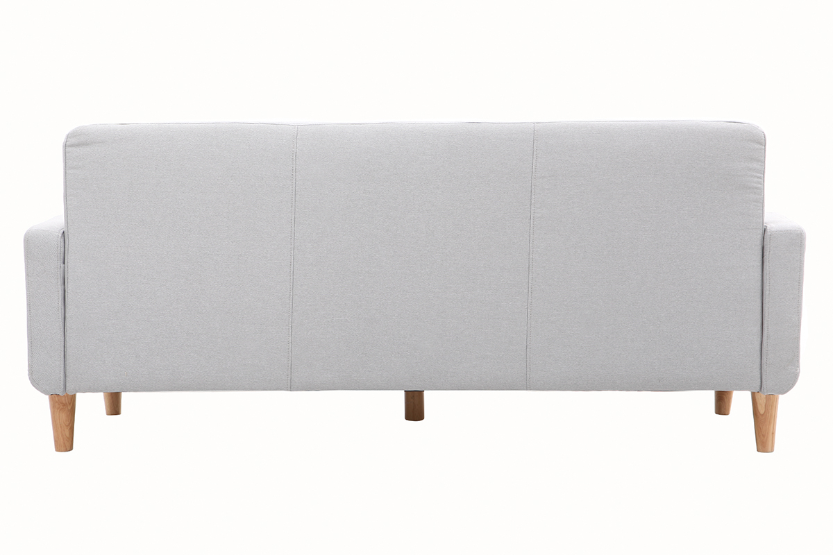 Canap� design scandinave tissu gris clair 3 places LUNA