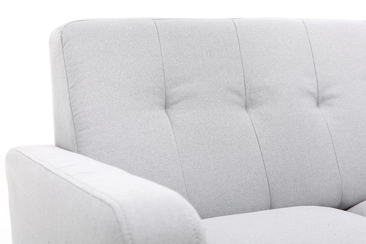 Canap� design scandinave tissu gris clair 3 places LUNA