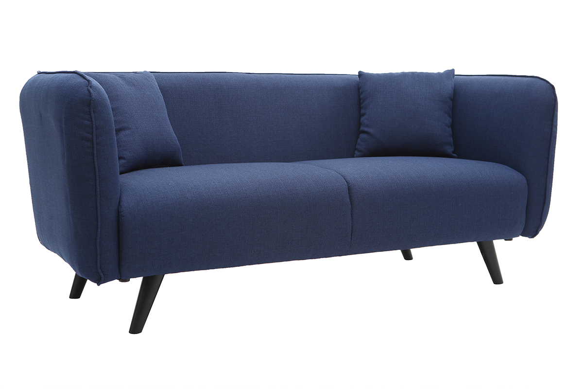 Canap� design tissu bleu fonc� 3 places MOONLIGHT