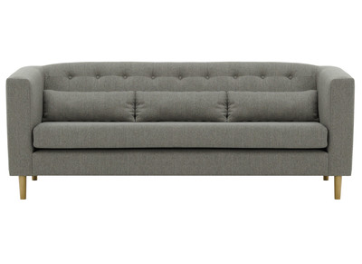 Canap&eacute; design tissu gris clair 3 places FRANN