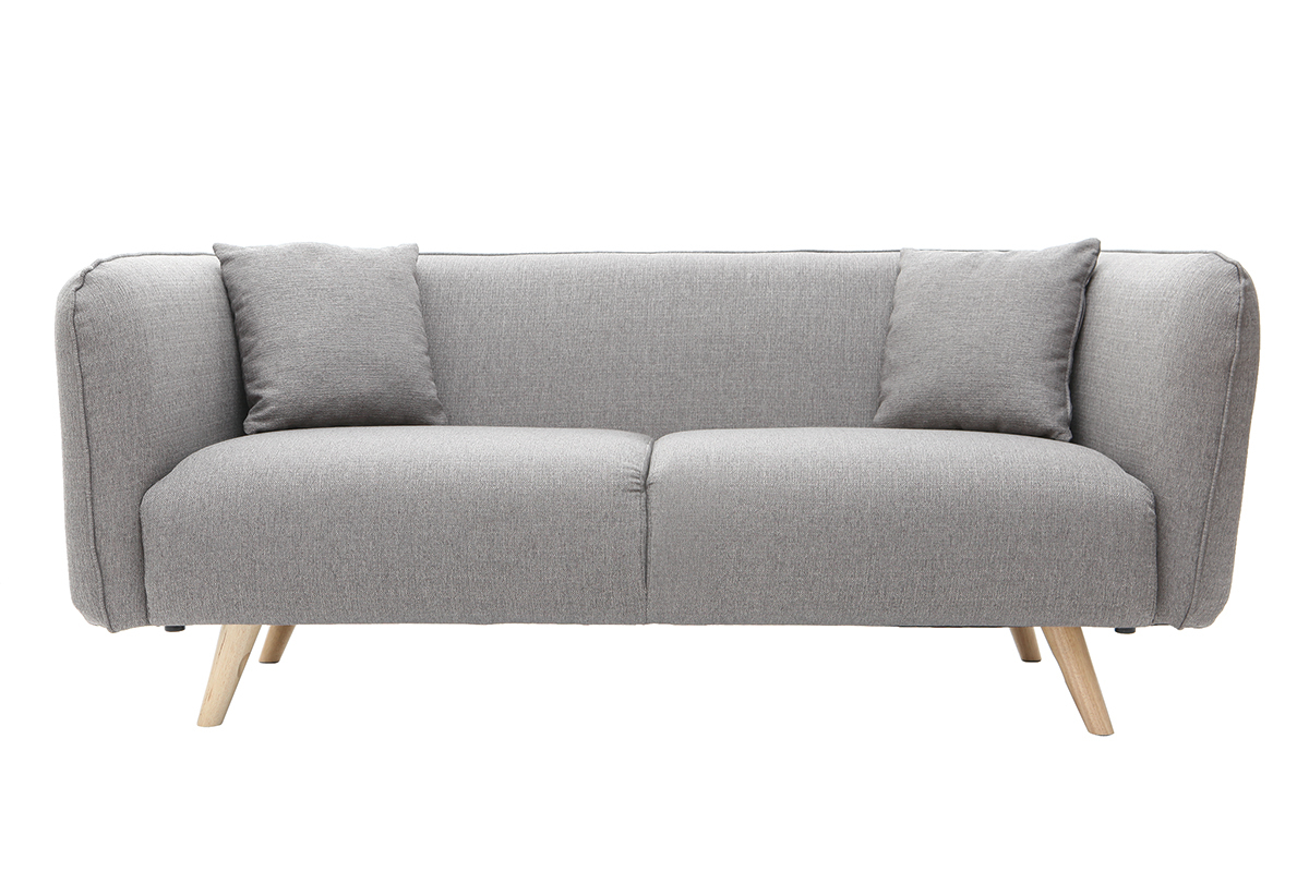Canap� design tissu gris clair 3 places MOONLIGHT