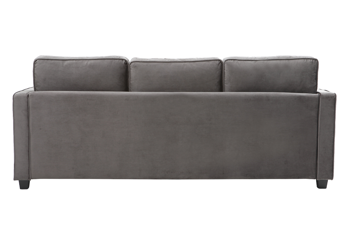 Canap� design velours gris fonc� 3 places BROOKLYN