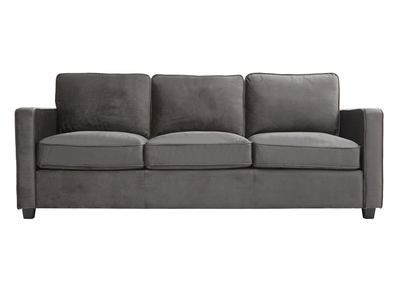 Canapé design velours gris foncé 3 places BROOKLYN - Canapé design velours gris foncé 3 places BROOKLYN