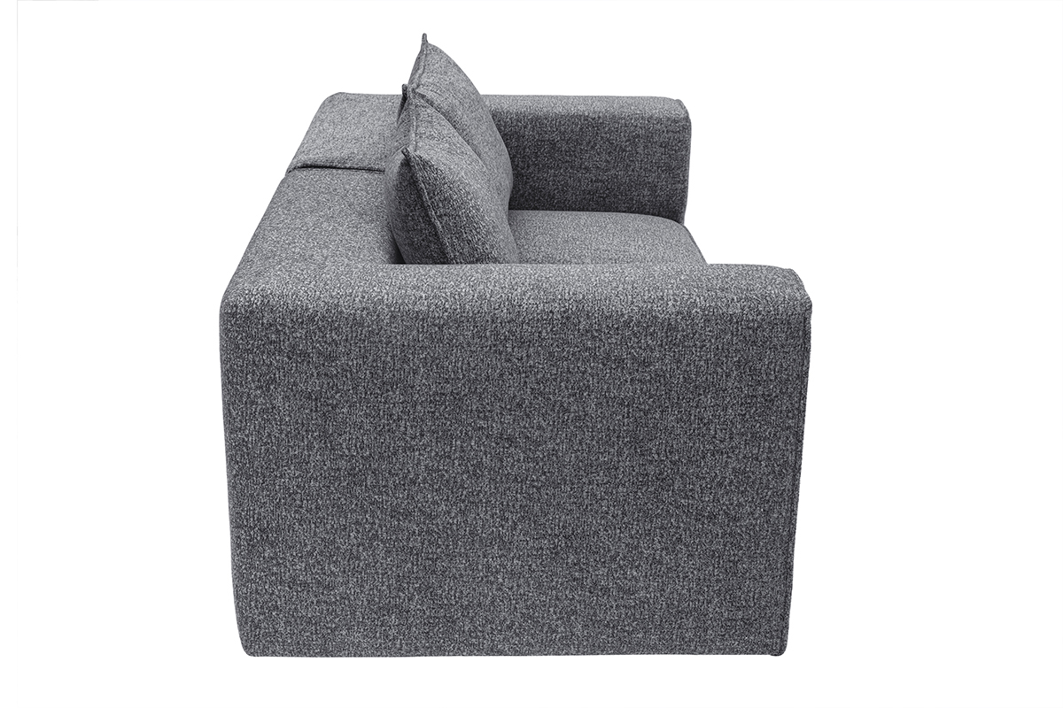 Canap modulable 2 places en tissu chin gris fonc KERRY