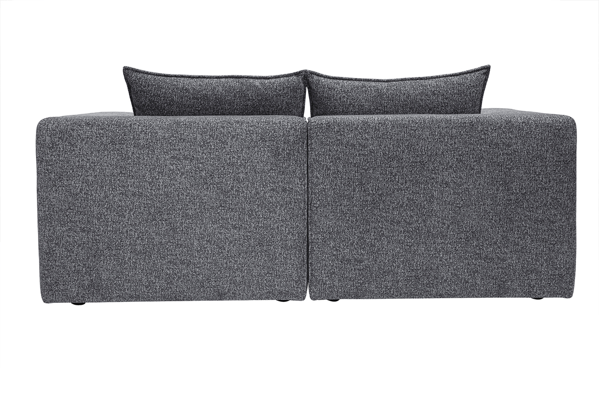 Canap modulable 2 places en tissu chin gris fonc KERRY