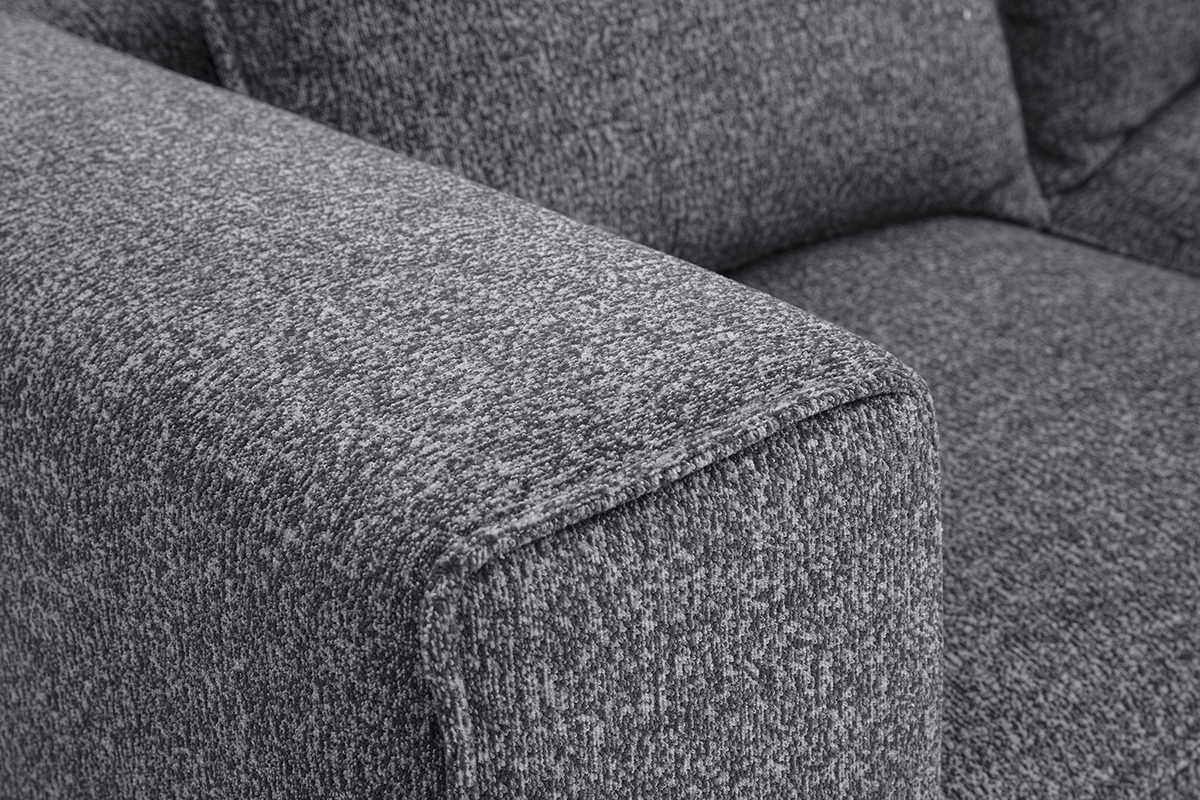Canap modulable 2 places en tissu chin gris fonc KERRY