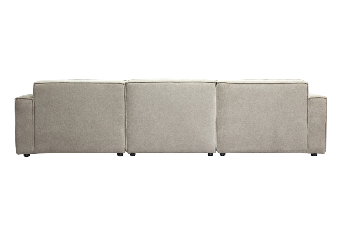 Canap modulable 4 places en tissu effet velours textur beige SPLIT