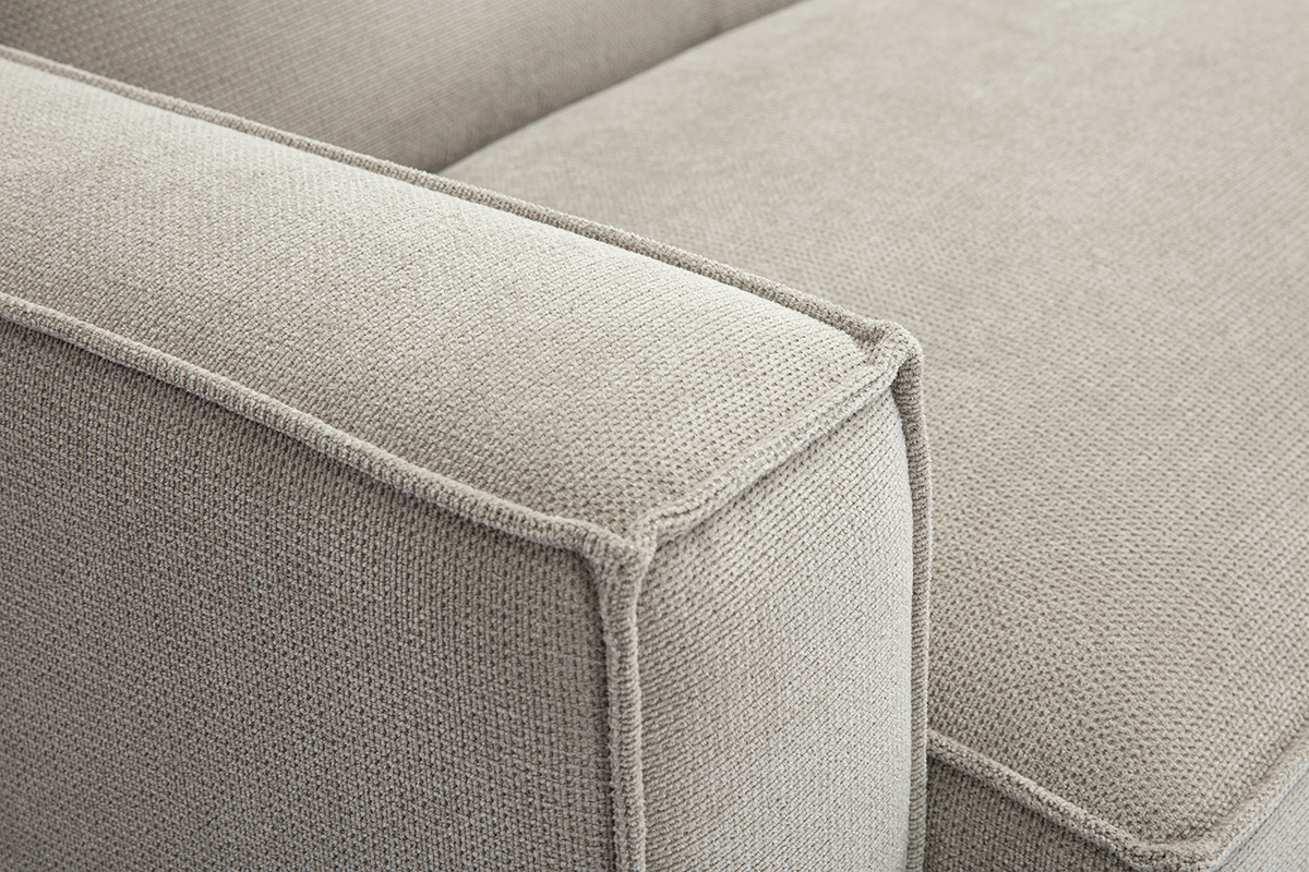 Canap modulable 4 places en tissu effet velours textur beige SPLIT
