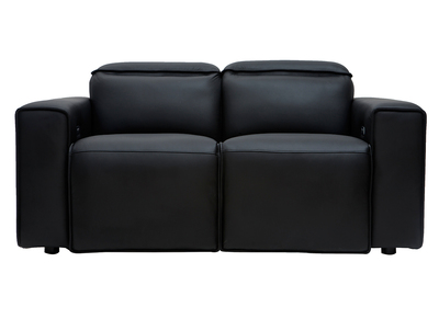 Canap&eacute; relax &eacute;lectrique en cuir noir avec t&ecirc;ti&egrave;res ajustables RUIZ - cuir de vache