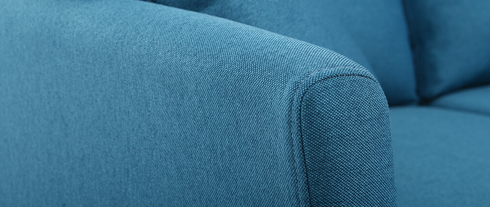 Canap� scandinave 2 places d�houssable bleu canard et bois OSLO