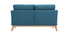 Canap&eacute; scandinave 2 places d&eacute;houssable bleu canard et bois OSLO